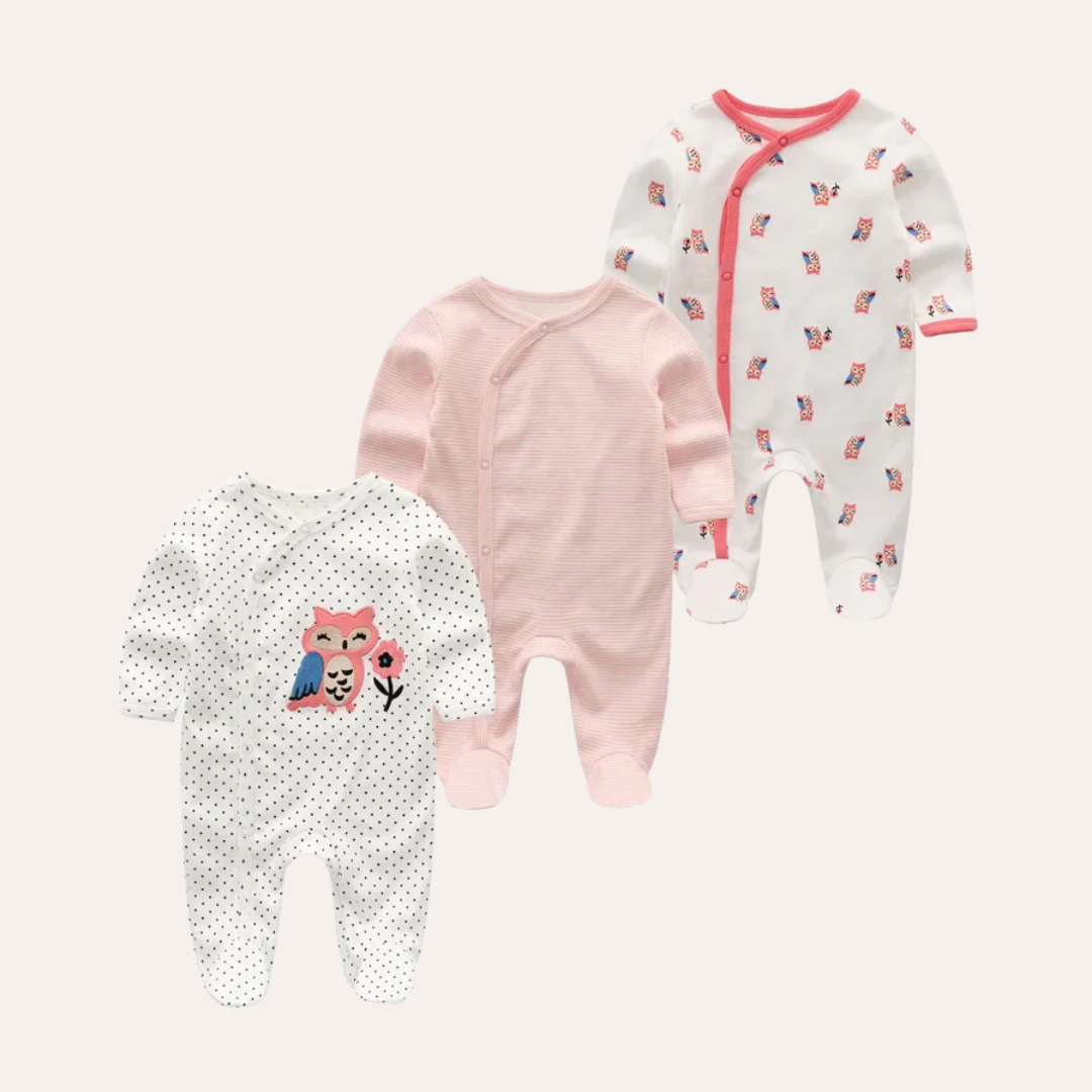 Conjunto 3 Peças Macacões Infantil Feminino