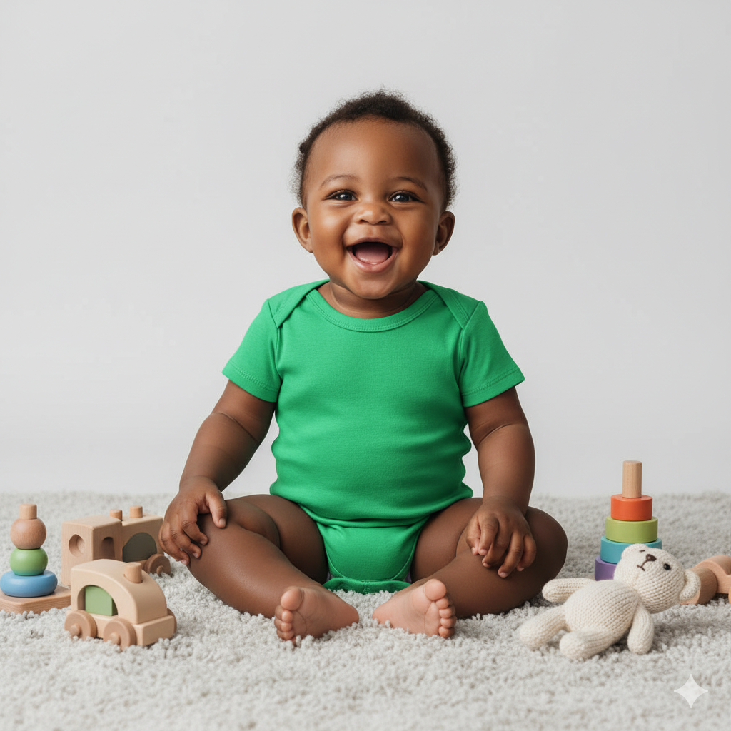 Conjunto 5 Bodies de Bebê Liso Verde