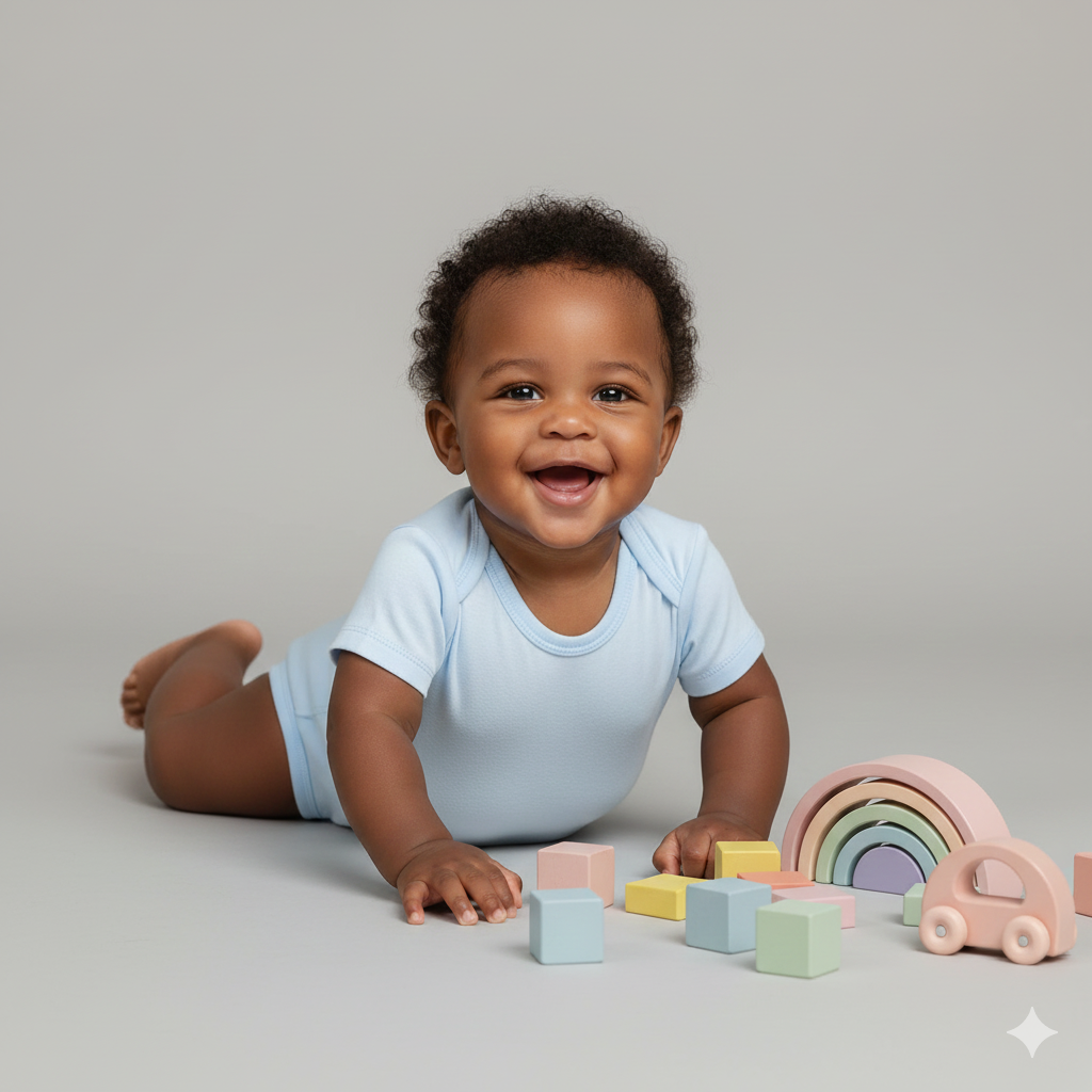 Conjunto 5 Bodies de Bebê Liso Azul Bebê