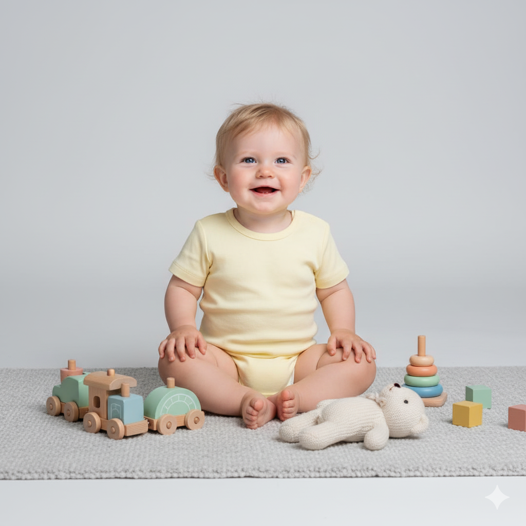 Conjunto 5 Bodies de Bebê Liso Off White