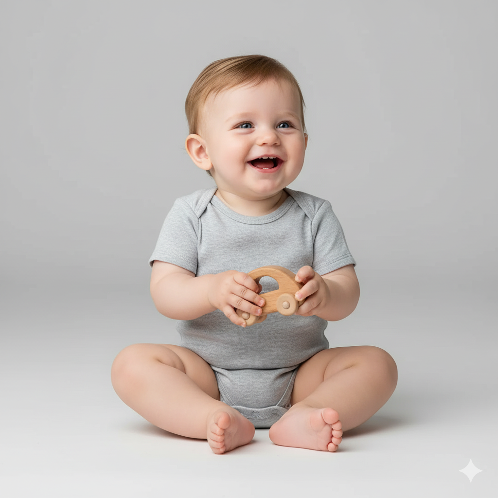 Conjunto 5 Bodies de Bebê Liso Cinza